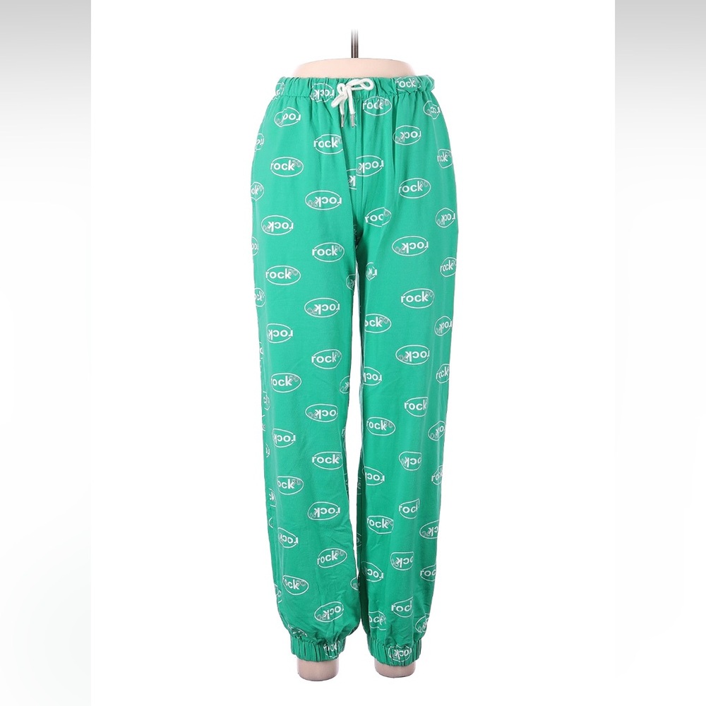 Adika Green Track Pants with White Print
